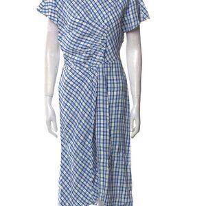 LEWIT Plaid Print Midi Length Dress Size 10